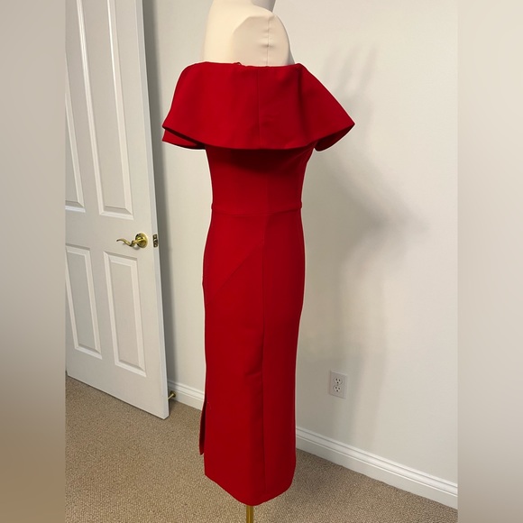 Zara Basics Off the Shoulder Red Dress - Picture 10 of 13
